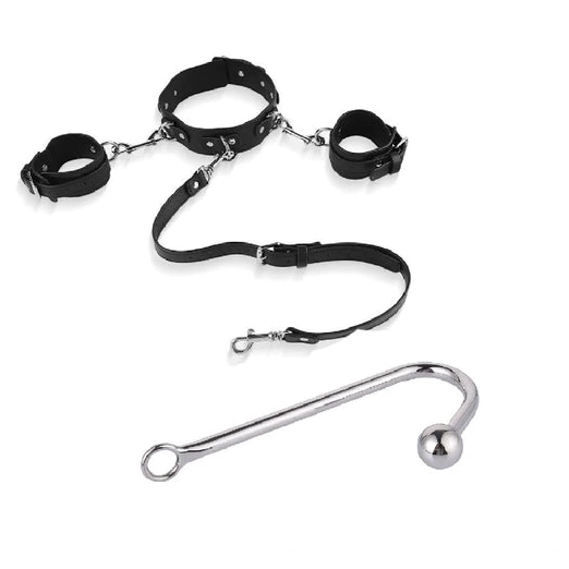 Anal Elegant with Hook Beaded 5334 Collar and Cuffs 0302